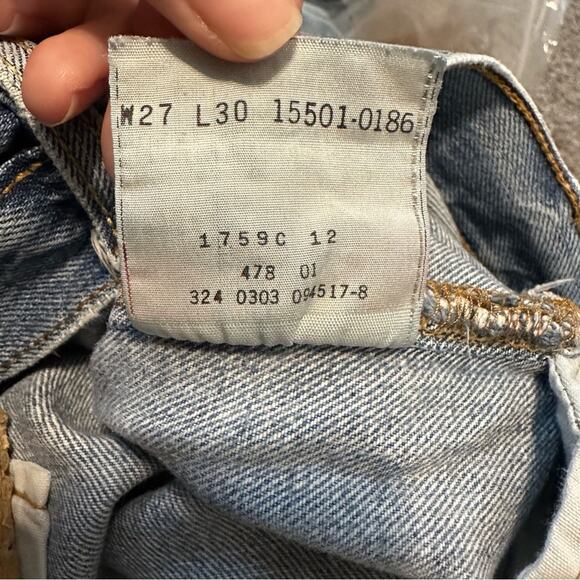 Levi's 501 Y2K Vintage Straight Leg Jeans Light Wash - Picture 14 of 15